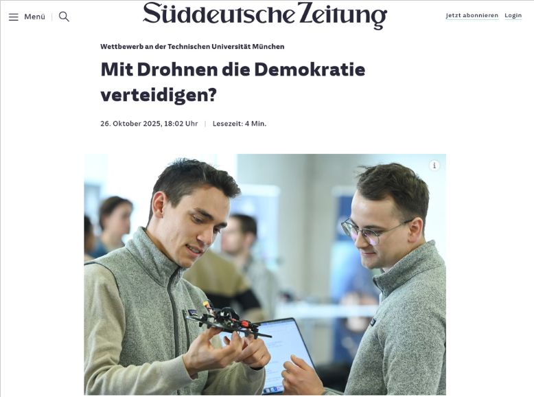 SZ-Titelstory: Mit Drohnen die Demokratie verteidigen?